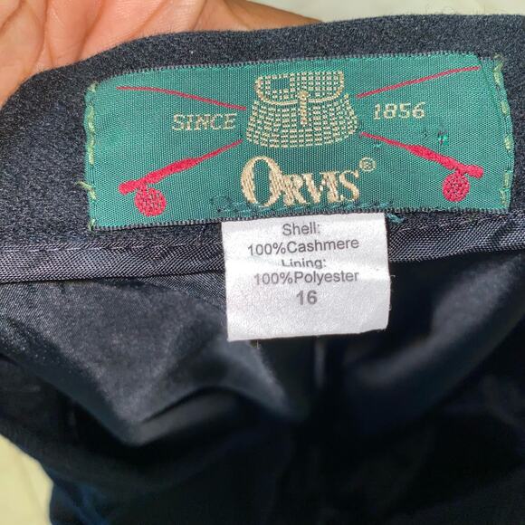 Orvis Vintage Cashmere Flat Front Slacks Dress Pants in Black Size 16 - Picture 6 of 6
